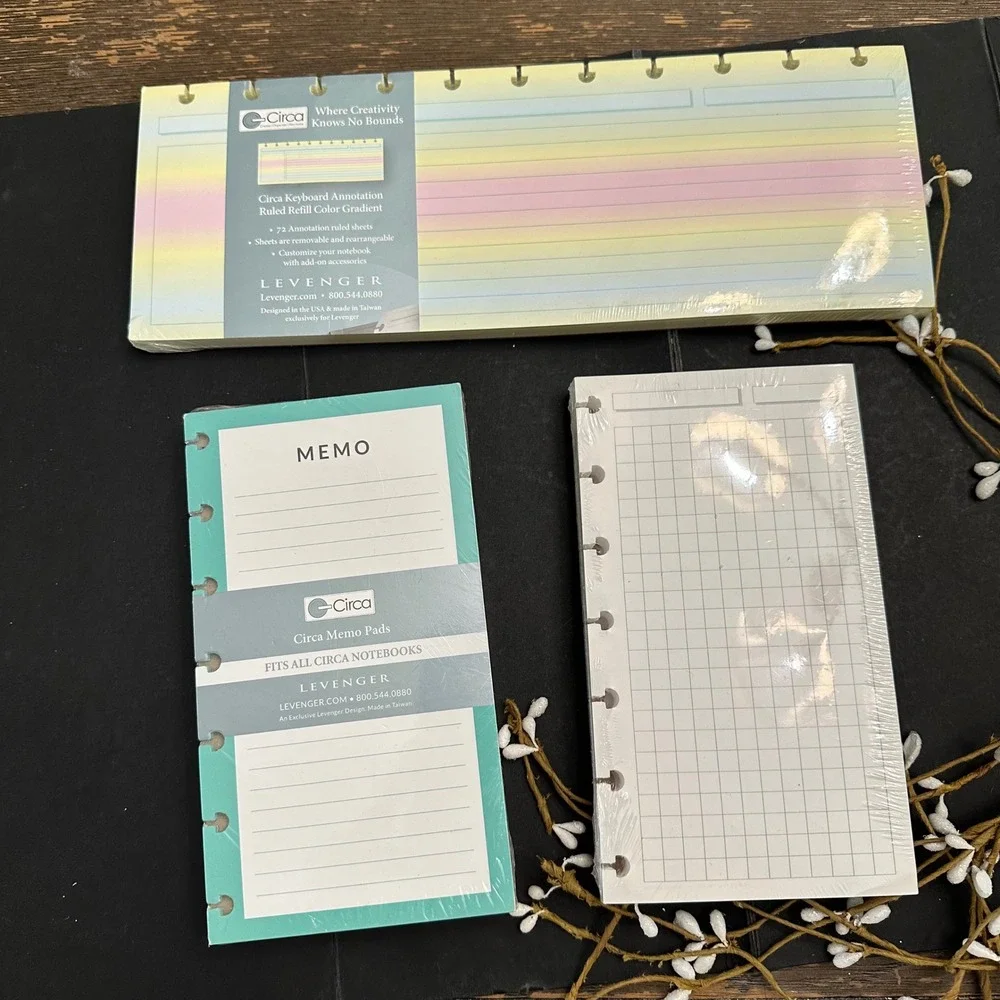 Levenger Circa Discbound System Assorted Accessories Refills 3 Pc Lot -New